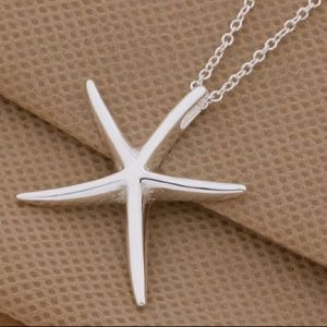 Silver Starfish Pendant Necklace